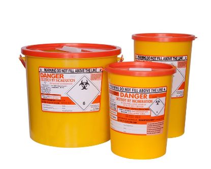 Sharps Bin+Lid 0.6Ltr Orange