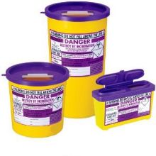 Sharps Bin+Lid 1Ltr Purple (Cyto)