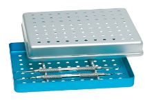 Instrument Tray (Nichrominox) 18 x 14cm Perforated Green