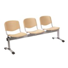 Chair Visitor Venus Modular 3 Seat Moulded Plastic Beige