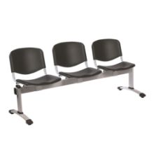 Chair Visitor Venus Modular 3 Seat Moulded Plastic Black