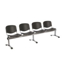 Chair Visitor Venus Modular 4 Seat Moulded Plastic Black