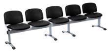 Chair Visitor Venus Modular 5 Seat Vinyl Anti-Bacterial Upholstery Black