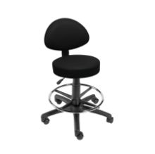 Stool Examination (Sunflower) Back Rest, Castors & Foot Ring Black