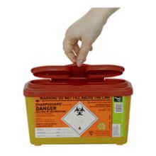 Sharps Bin + Lid 1 Litre Eco Orange